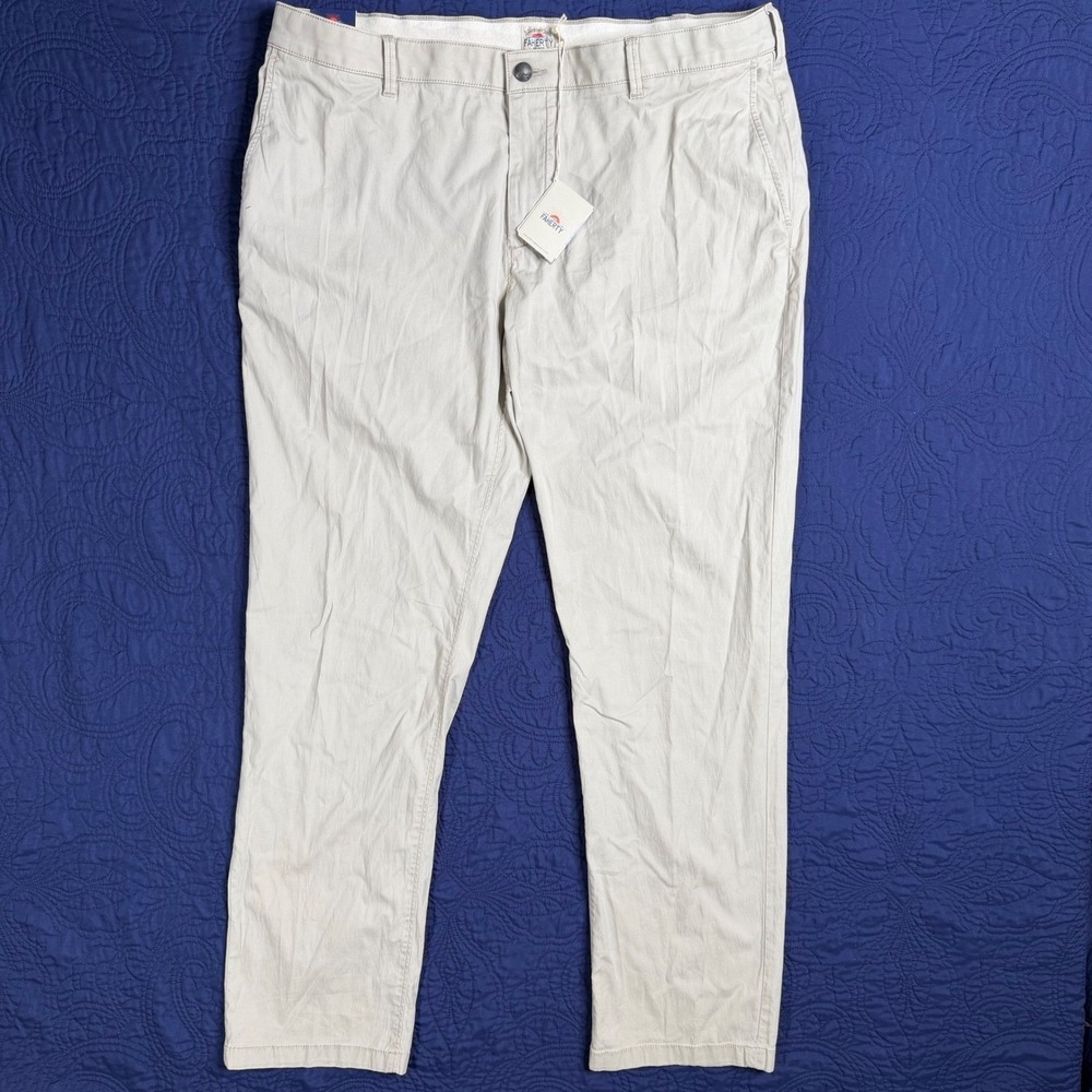 Faherty Island Life Chino Pants Mens 40 Spring Khaki Beige Stretch MBS2202 NEW